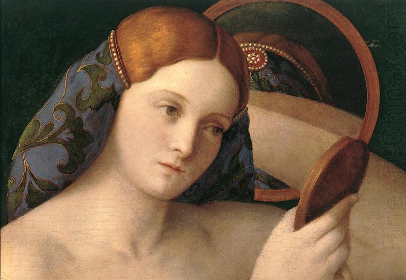 Naked Young Woman in Front of the Mirror (detail), BELLINI, Giovanni